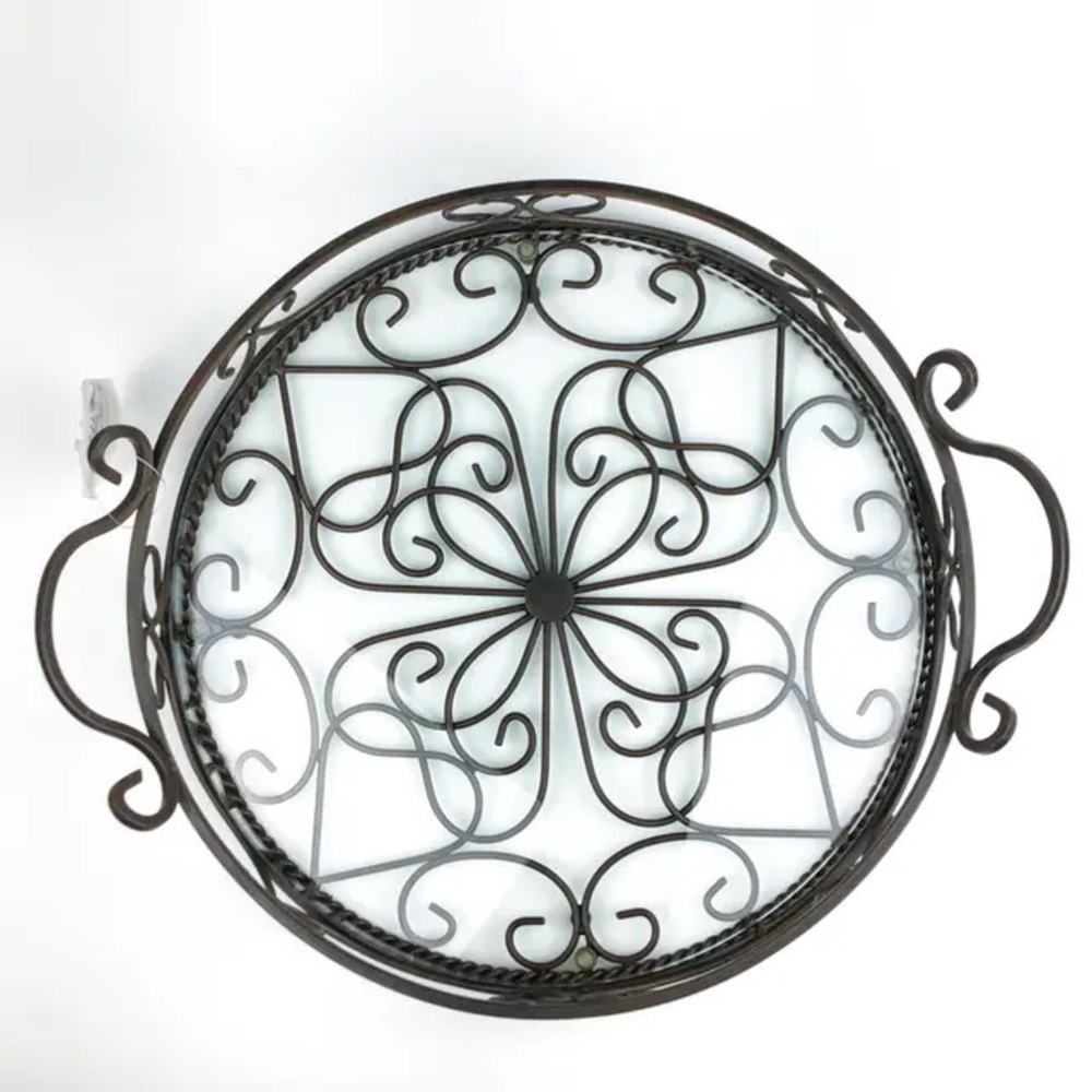 Southern Living at Home NIB Jamestown footed tray with glass insert